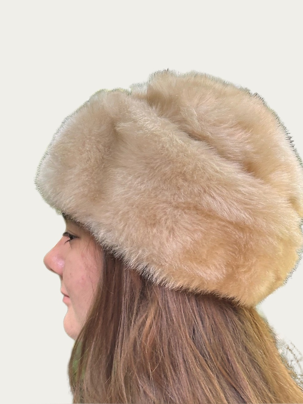 Faux Fur Blonde Vintage Style Pillbox Hat